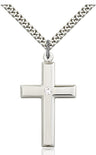 Large Plain Cross Pendant with Birthstone Options