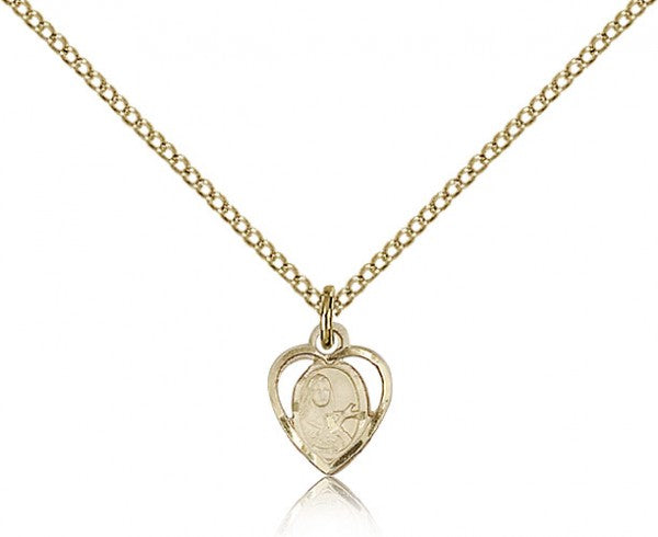 Petite St. Theresa Heart Shaped Necklace