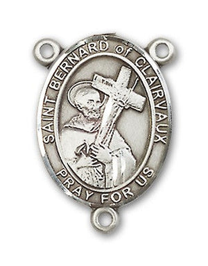 St. Bernard of Clairvaux Rosary Centerpiece Sterling Silver or Pewter