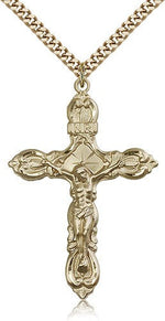 Men's Fleur de Lis Crucifix Pendant