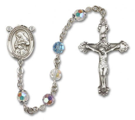 Our Lady of Providence Sterling Silver Heirloom Rosary Fancy Crucifix