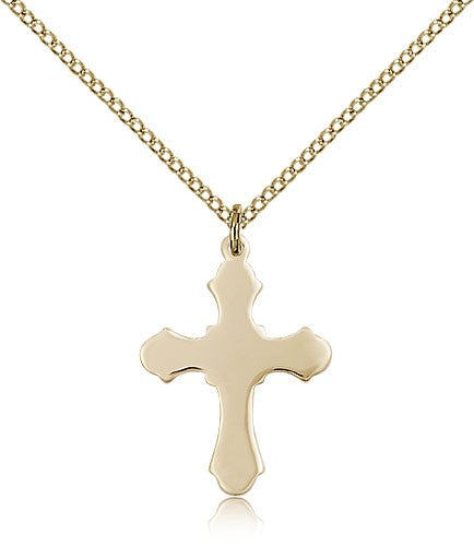 High Polish Budded Tip Cross Pendant