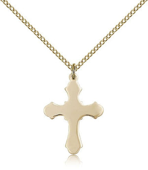 High Polish Budded Tip Cross Pendant