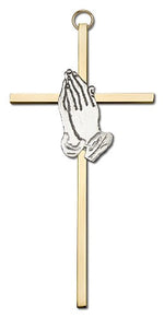 Praying Hands Wall Cross 6"