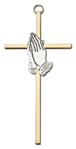 Praying Hands Wall Cross 6"