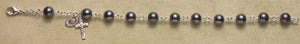 Rosary Bracelet - Sterling Silver with Hematite Beads