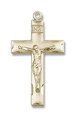 Women's Etched Border Crucifix Medal