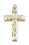Women's Etched Border Crucifix Medal