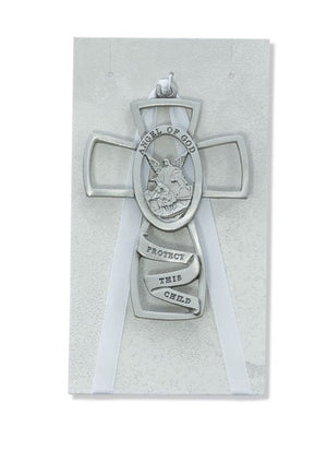 Pewter Guardian Angel Crib Cross