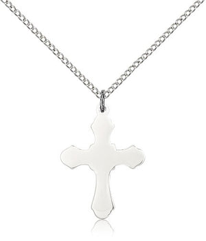 High Polish Budded Tip Cross Pendant
