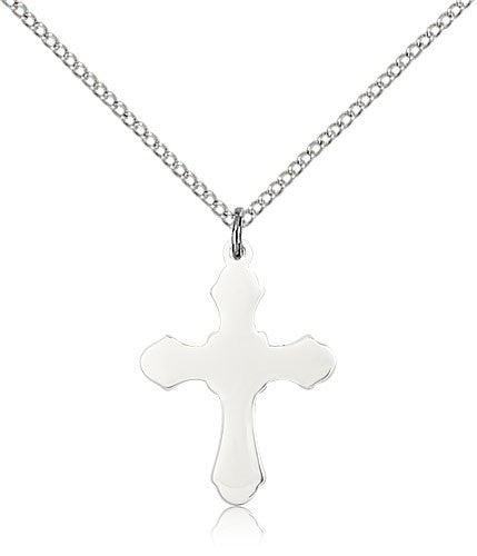 High Polish Budded Tip Cross Pendant