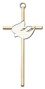 White Enamel Holy Spirit Wall Cross 6'