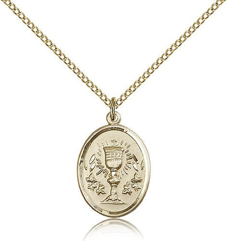 Oval First Communion Medal with Chalice