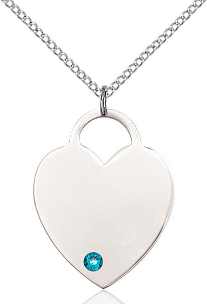 Large Women's Heart Pendant with Birthstone Options