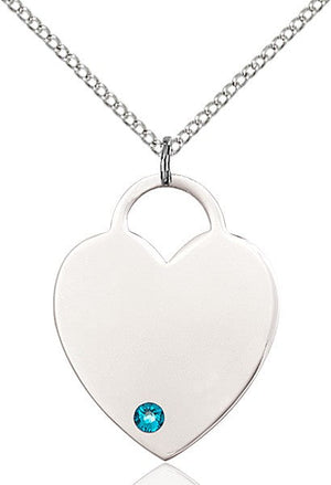 Large Women's Heart Pendant with Birthstone Options