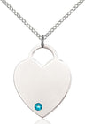 Large Women's Heart Pendant with Birthstone Options