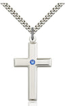 Large Plain Cross Pendant with Birthstone Options