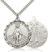 Large Round Miraculous Medal Necklace for Men