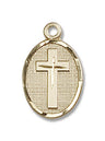 Oval Pendant with Cross Center Necklace