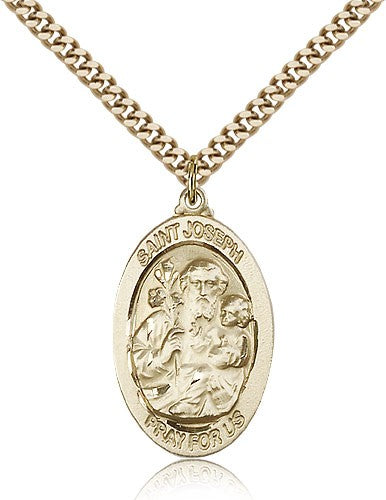 Oval St. Joseph Pray for Us Pendant for Women