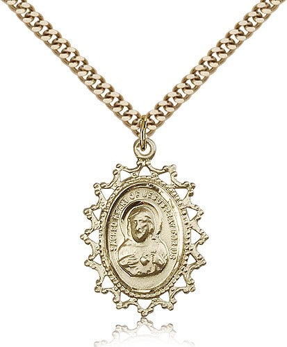 Pointed Tip Scapular Medal Necklace