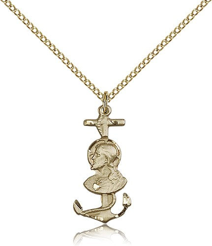 Sacred Heart Anchor Cross Pendant