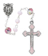 Pink Floral Venetian Glass Bead Rosary
