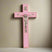 Pink Wall Crucifix with Pewter Corpus
