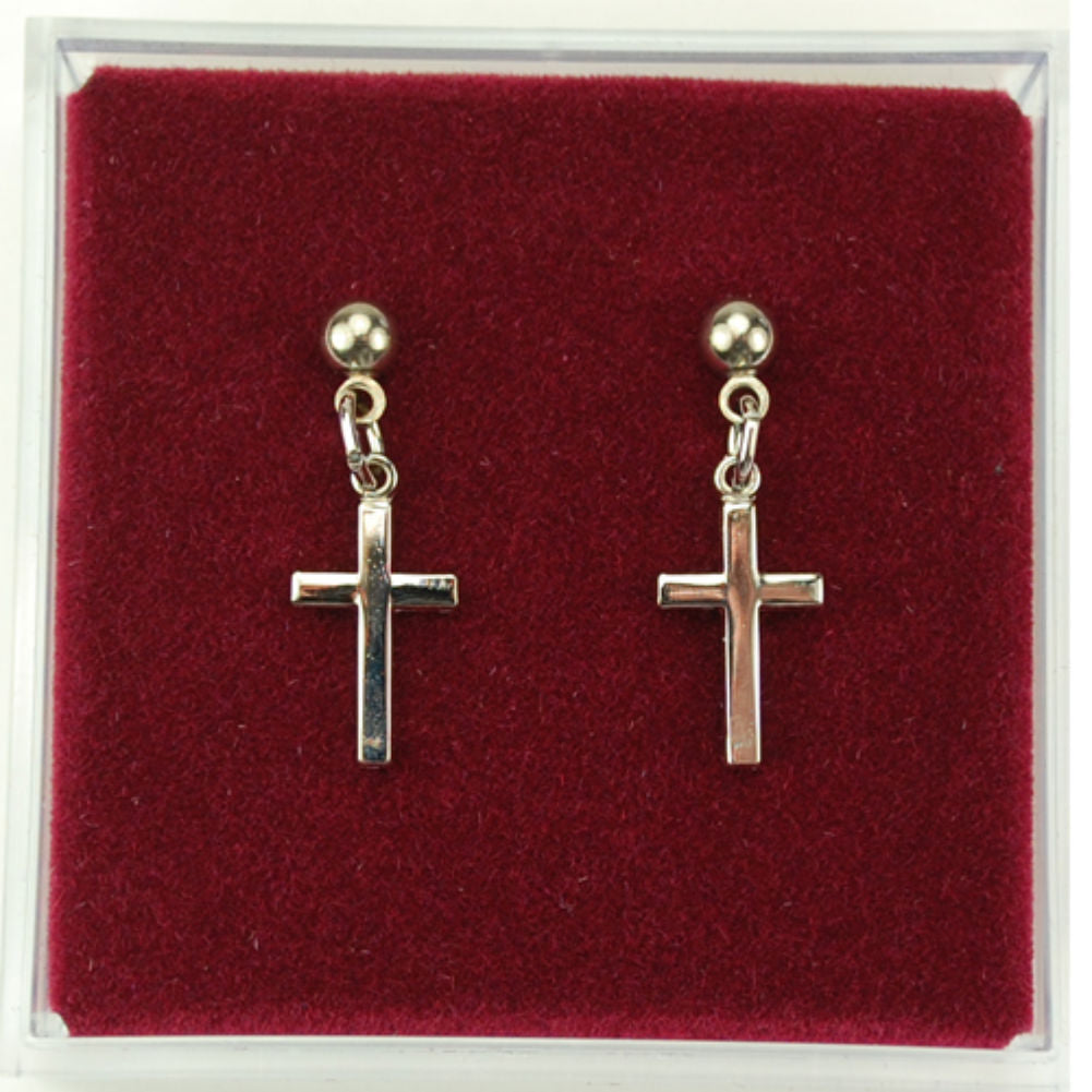 Plain Cross Dangle Earrings