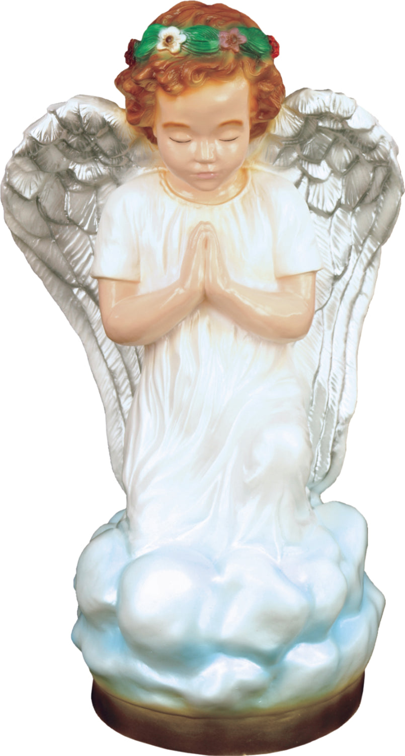 Plastic Kneeling Angel Statue - 16 inch