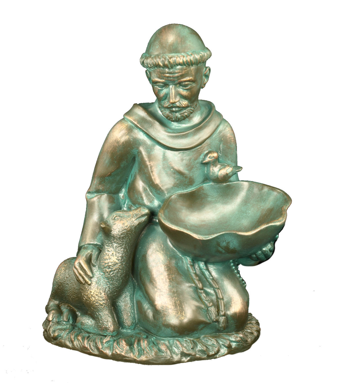 Saint Francis Bird Feeder Plastic Statue - 16 Inch