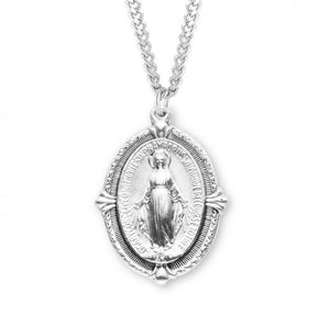 Pointed Tip Miraculous Medal Necklace
