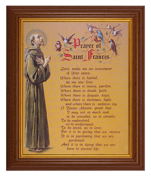 Prayer of St. Francis 8x10 Textured Artboard Dark Walnut Frame
