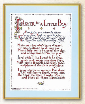 Prayer for a Little Boy Print - Sold in 3 per pack