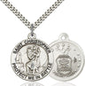 Protect Me In Battle Round St. Christopher Air Force Necklace