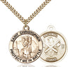 Protect Me In Battle Round St. Christopher National Guard Necklace