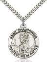 Protect Me In Battle Round St. Christopher Necklace