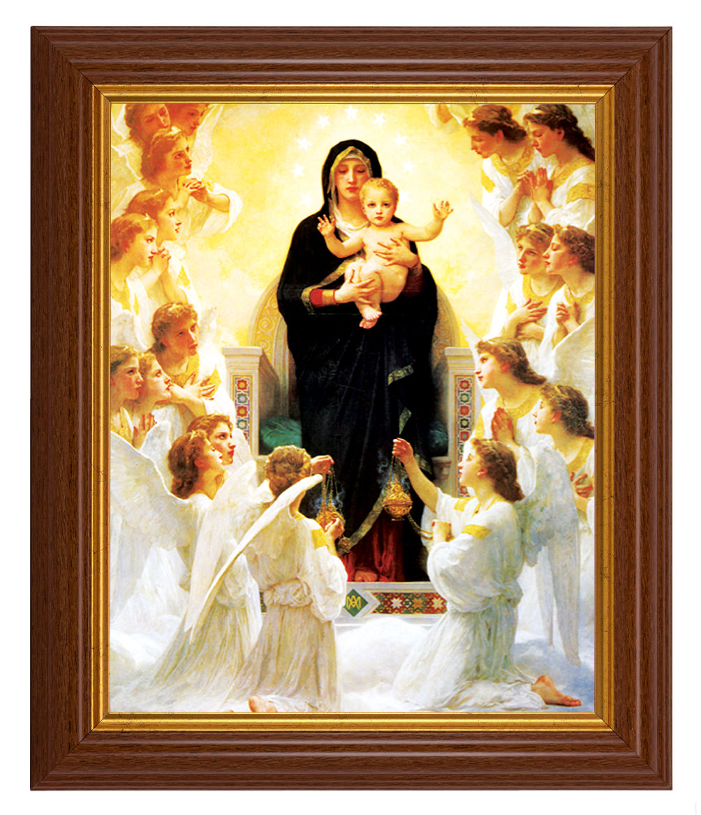 Queen of Angels by Bouguereau 8x10 Textured Artboard Dark Walnut Frame