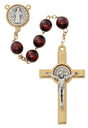 Mahogany Wood St. Benedict Rosary