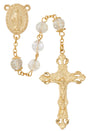 Gold Plated Crystal Rosary with Capped Our Father Beads