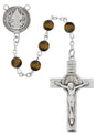 Sterling Silver St. Benedict Gemstone Rosary