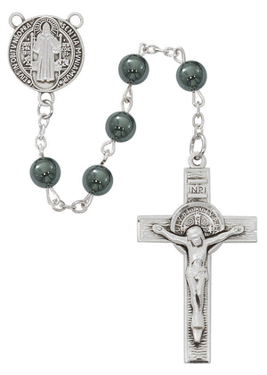 Sterling Silver St. Benedict Gemstone Rosary