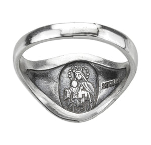 Sacred Heart Scapular Ring – Sterling Silver Women's Catholic Ring