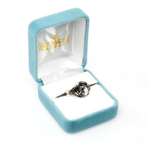 Sacred Heart Scapular Ring – Sterling Silver Women's Catholic Ring