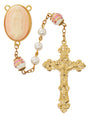 Pearl Guadalupe Cameo Rosary with Ceramic Our Father Beads