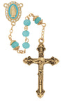 Aqua Guadalupe Rosary with Crystal Stone Center
