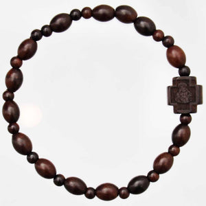 Jujube Wood Oval Rosary Bracelet, 6mm