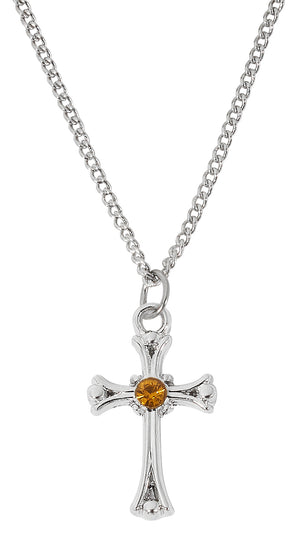 Birthstone Cross Necklace