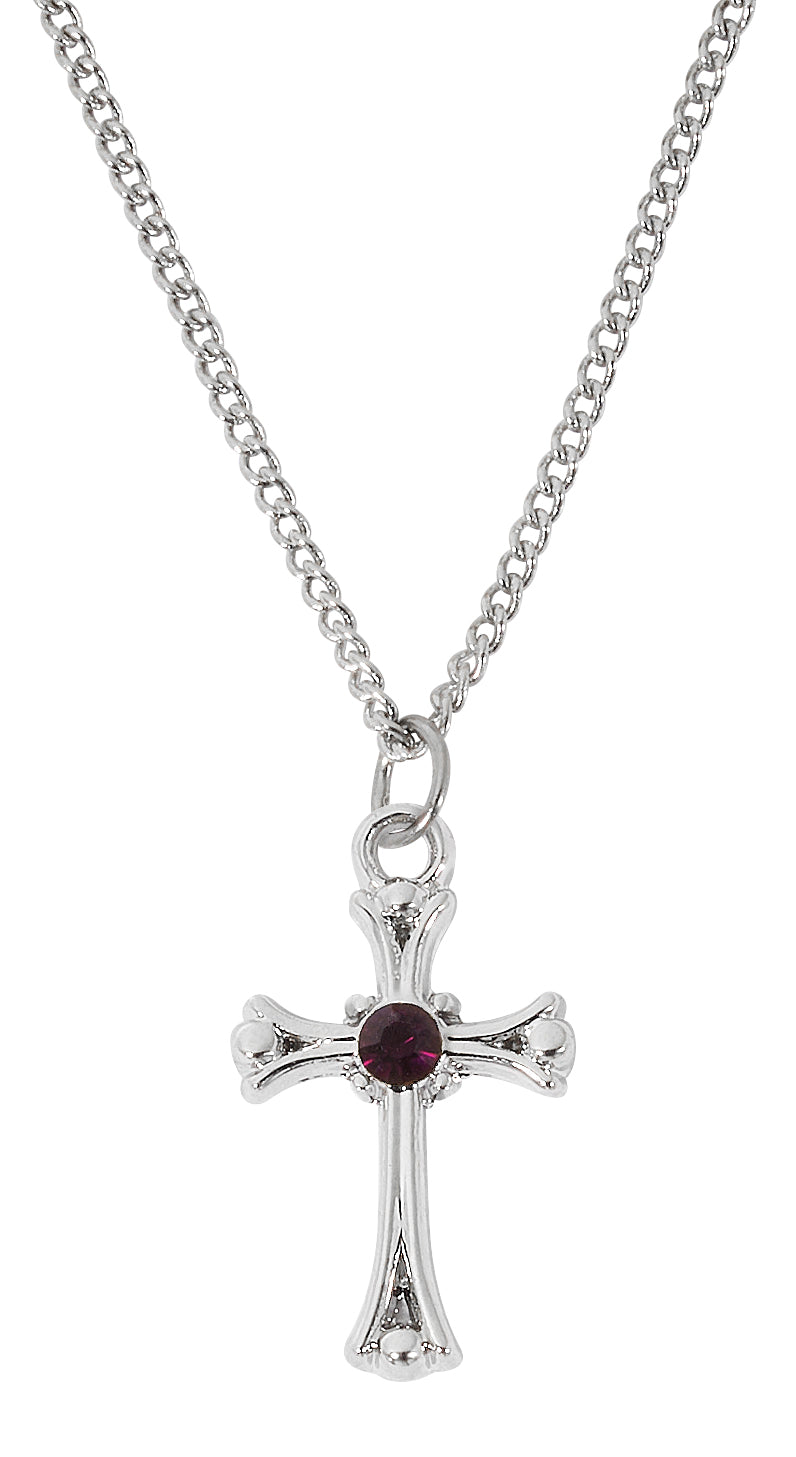 Birthstone Cross Necklace