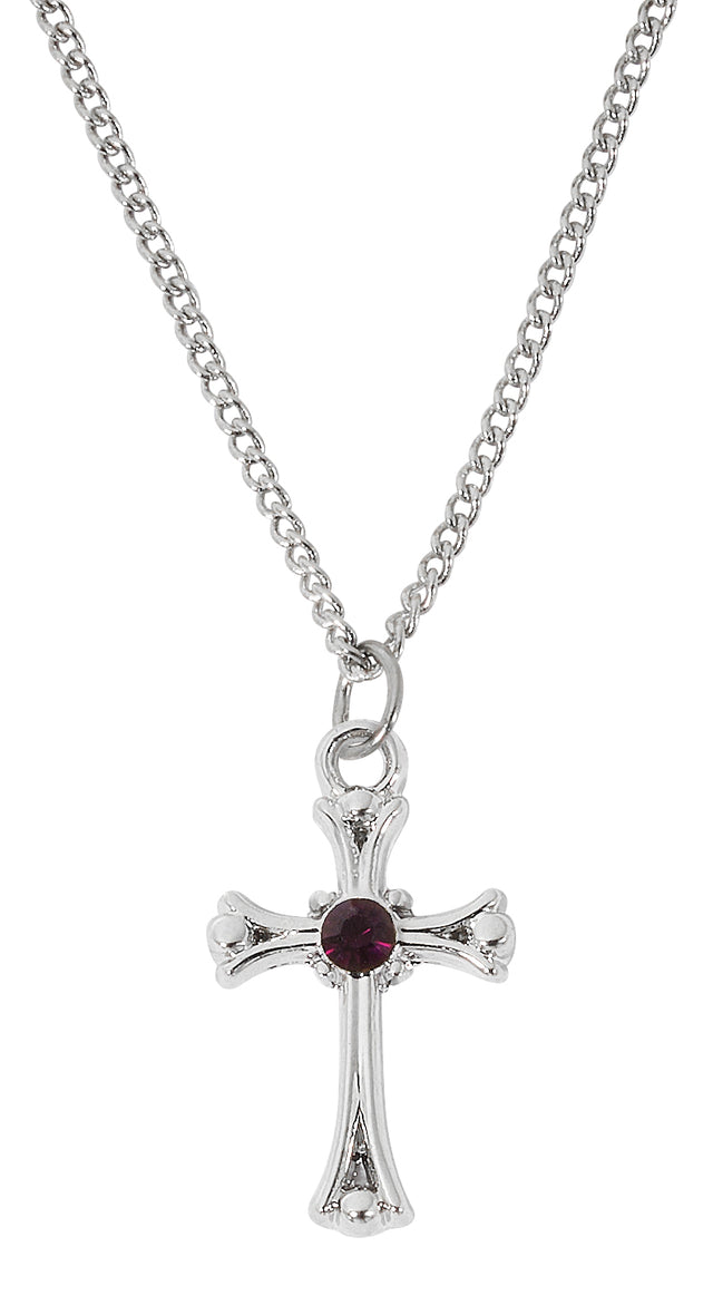 Birthstone Cross Necklace